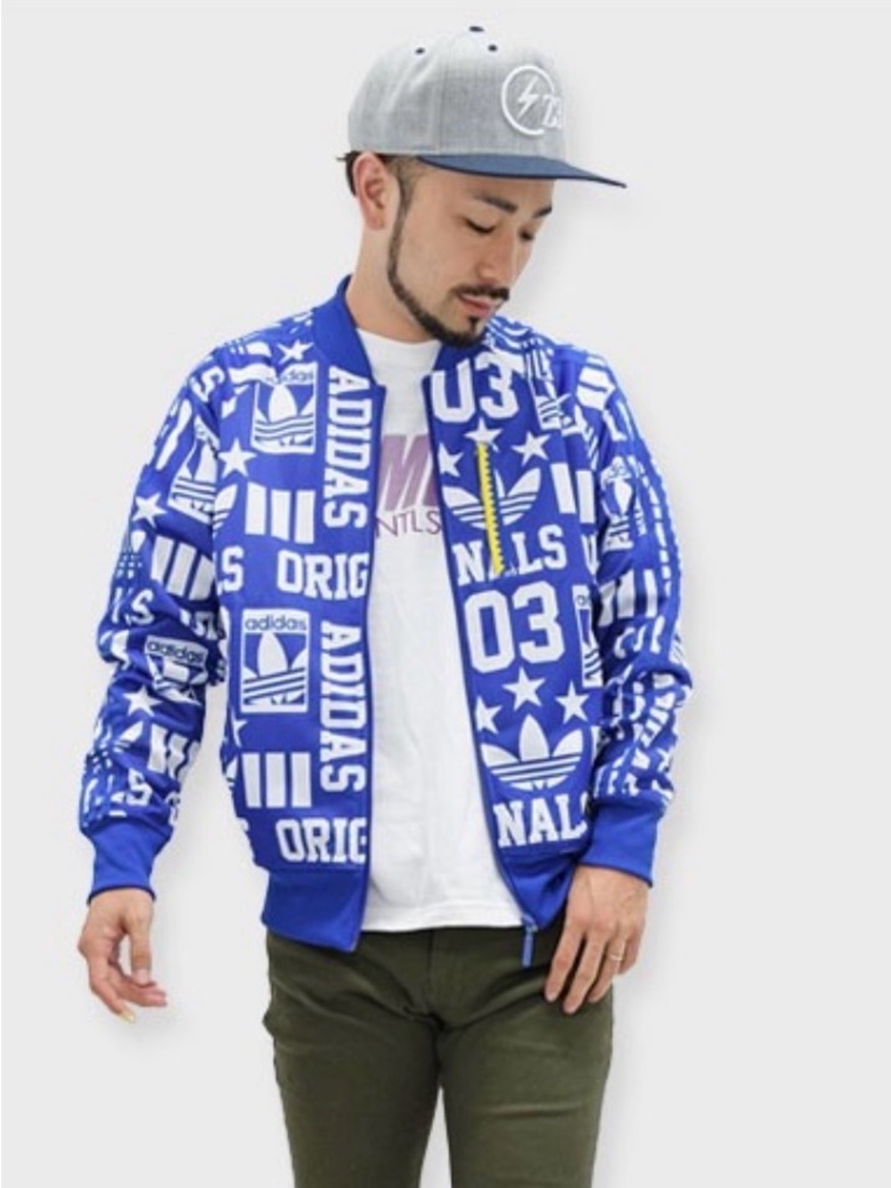 Adidas Originals All Over Print Blue Track Jacket AOP 03 Trefoil Varsity Medium